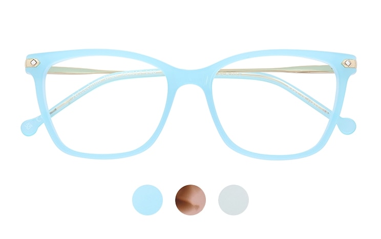 Scout: Made in Italy Arlecchino - a cat-eye frame made of metal and acetate, available in blue, havana and white