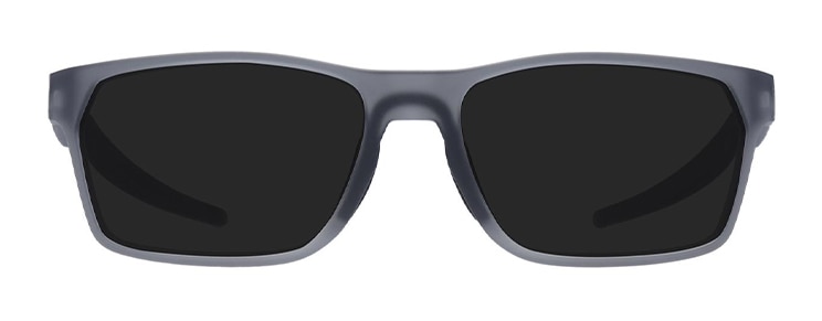 Rectangular sunglasses with a light grey frame