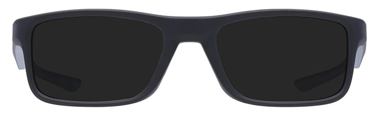 Slim rectangular sunglasses crafted from black plastic material. It features the signature Oakley circle logo along the temples. 