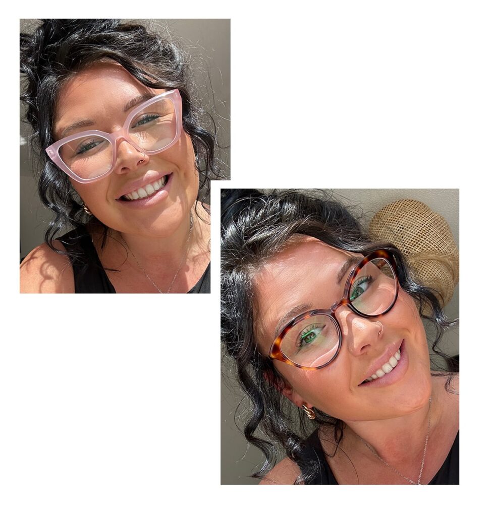 Chelsea Louise wearing Scoutand Aspire frames