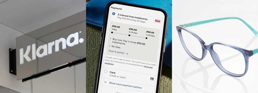 Get your glasses now and pay later with Klarna