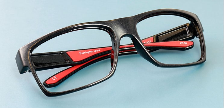 Pair of large, rectangular Harrington Sport black frames