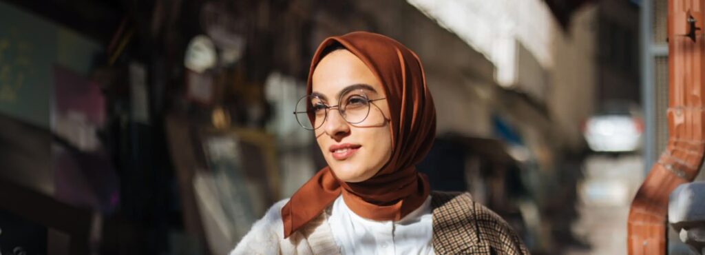 Style advice on how to wear your hijab with glasses