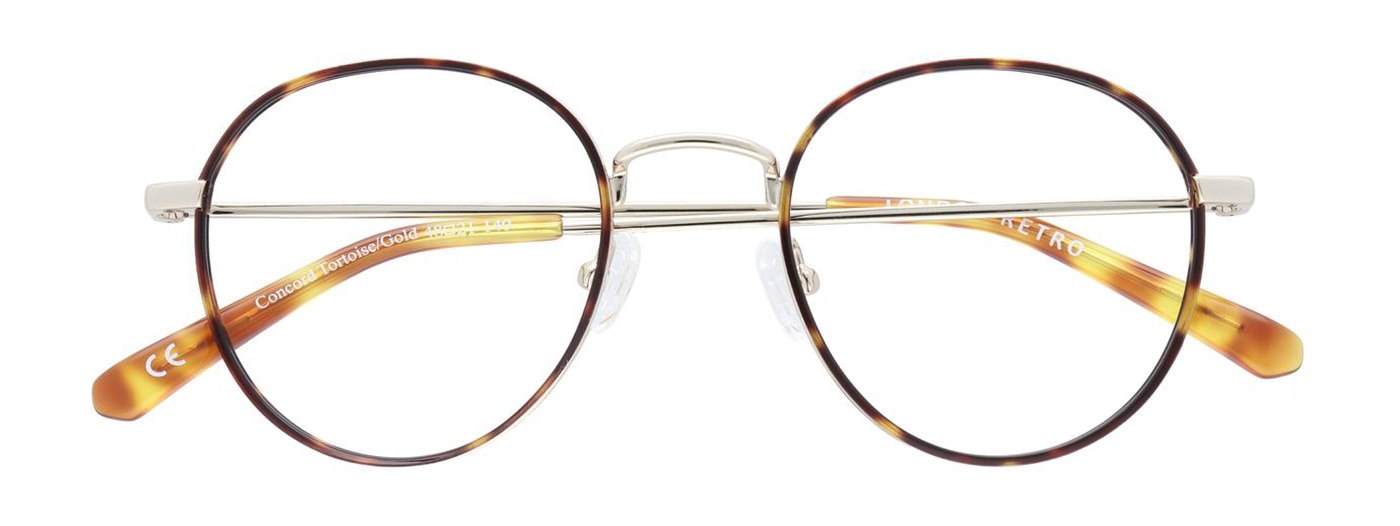 Round gold metal London Retro frames