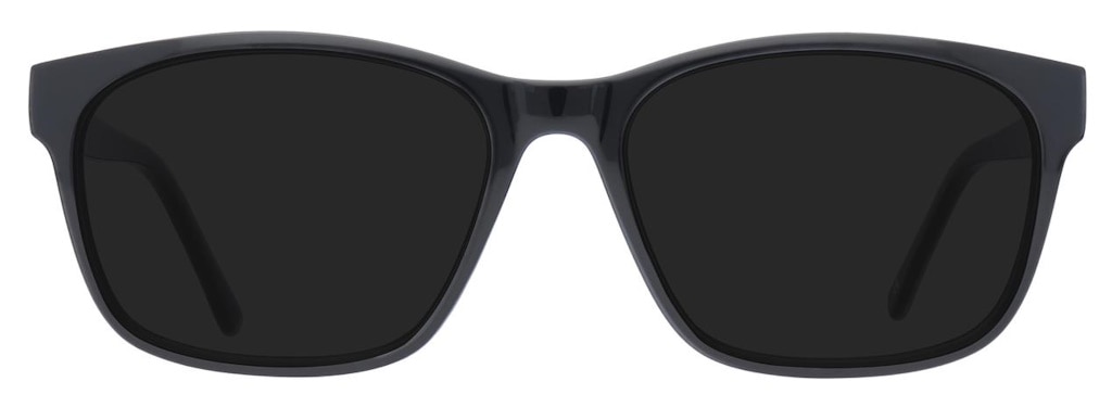 Square sunglasses with a black acetate frame