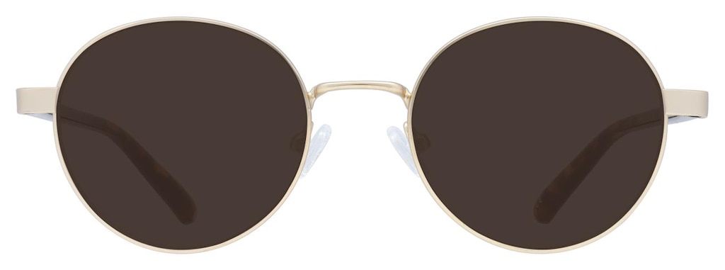 Round sunglasses with a thin gold frame