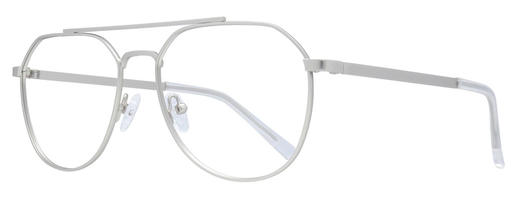 Smooth silver metal frames in aviator style