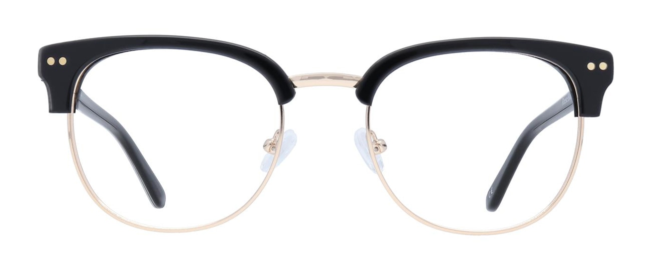 Black Clubmaster style London Retro frames with gold metal