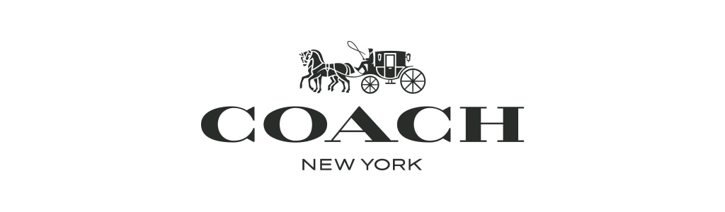 Coach New York logo. Black writing white background.