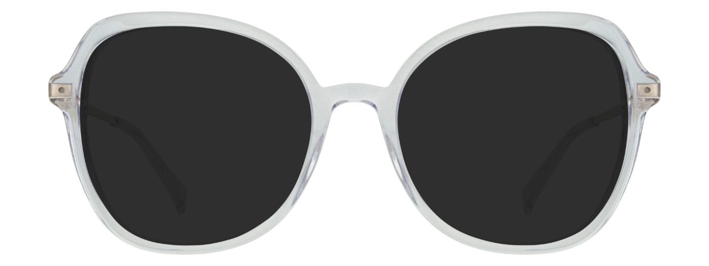 A large pair of butterfly sunglasses made of crystal clear acetate. 