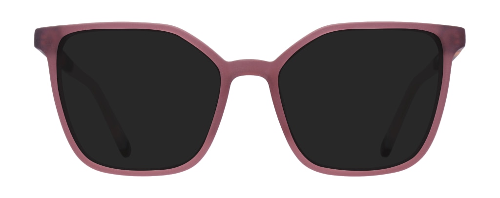 Large square sunglasses in a dusty pink and tortoiseshell, made of bio-based acetate.