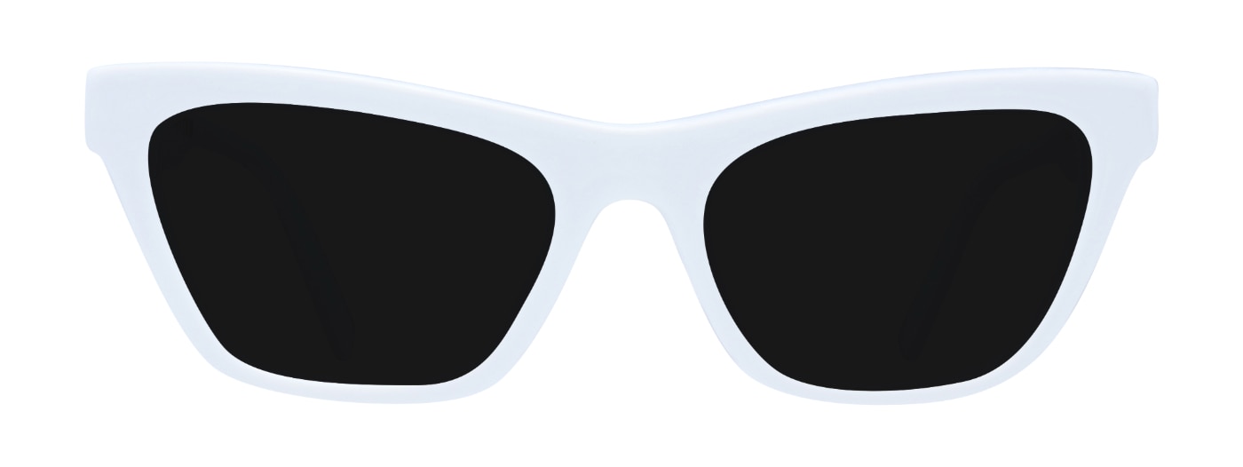 A pair of white acetate cat-eye sunglasses from Dolce & Gabbana.  