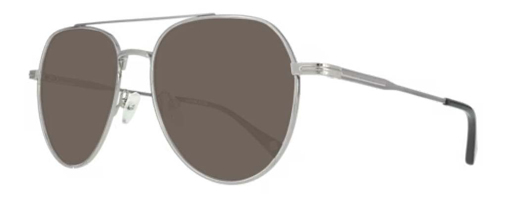 A pair of extra-large, silver metal pilot sunglasses with transitioning Drivewear® lenses.  