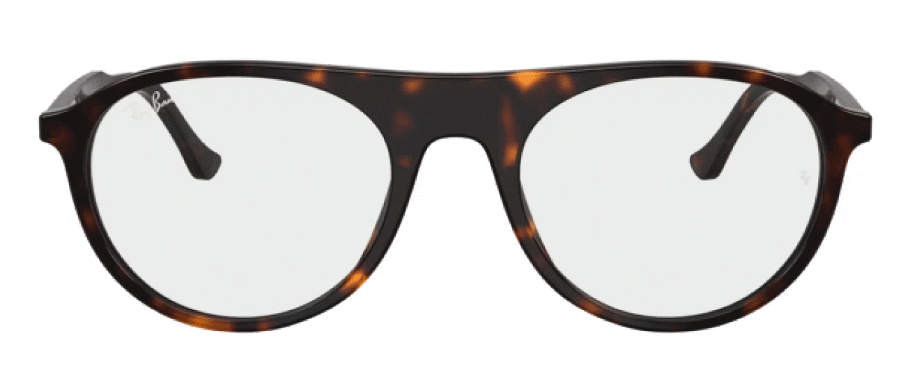 A pair of tortoiseshell-coloured acetate Ray-Ban sunglasses with teardrop-shaped transitioning green lenses.