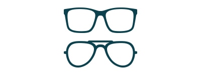 Icon featuring two glasses frames.