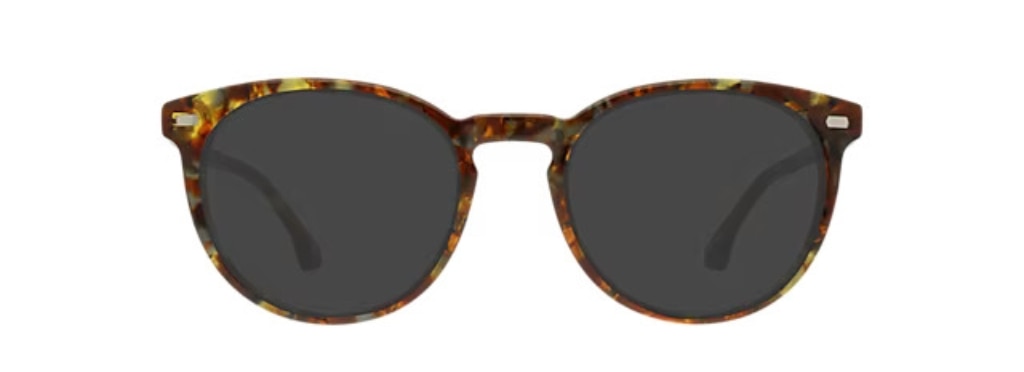 Phantos-shaped acetate sunglasses in a rich Havana colour. They have a keyhole bridge and pin detailing.
