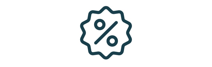 Percentage saving icon.