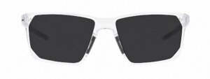 GD Collection Nicolas rectangular sunglasses in transparent clear with black rubber nose pads and temple tips.