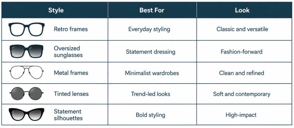 It girl sunglasses comparison graph.