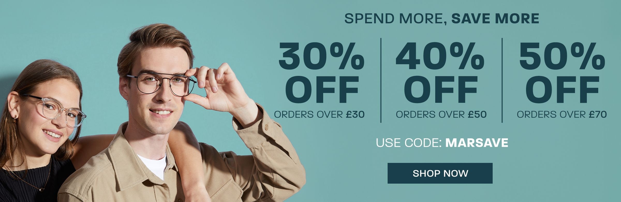 Spend More, Save More: 30% off orders over £30, 40% off orders over £50, 50% off orders over £70 - use code MARSAVE