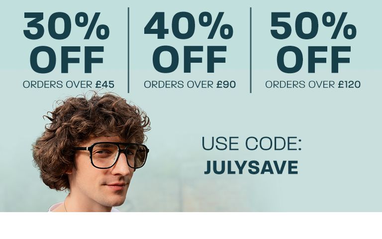 30% off orders over £45, 40% off orders over £90, 50% off orders over £120 - use code: JULYSAVE