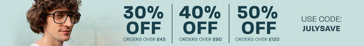 30% off orders over £45, 40% off orders over £90, 50% off orders over £120 - use code: JULYSAVE