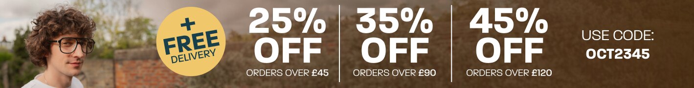 Spend more, save more: 25% off baskets over £45, 35% off baskets over £90, 45% off baskets over £120 + free delivery - use code: OCT2345