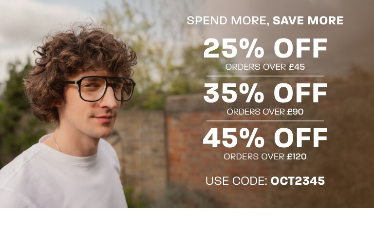 Spend more, save more: 25% off baskets over £45, 35% off baskets over £90, 45% off baskets over £120 - use code: OCT2345