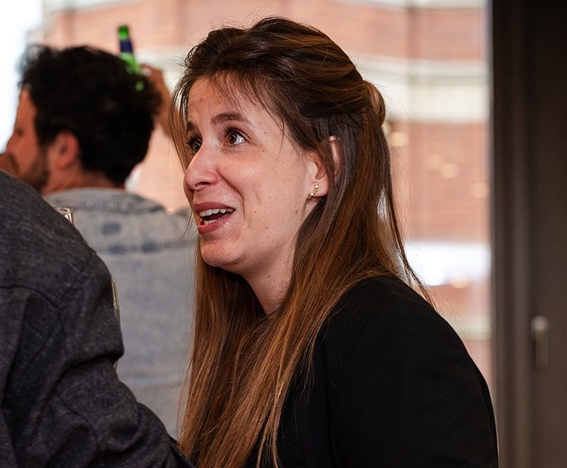 Close-up of female in mid conversation