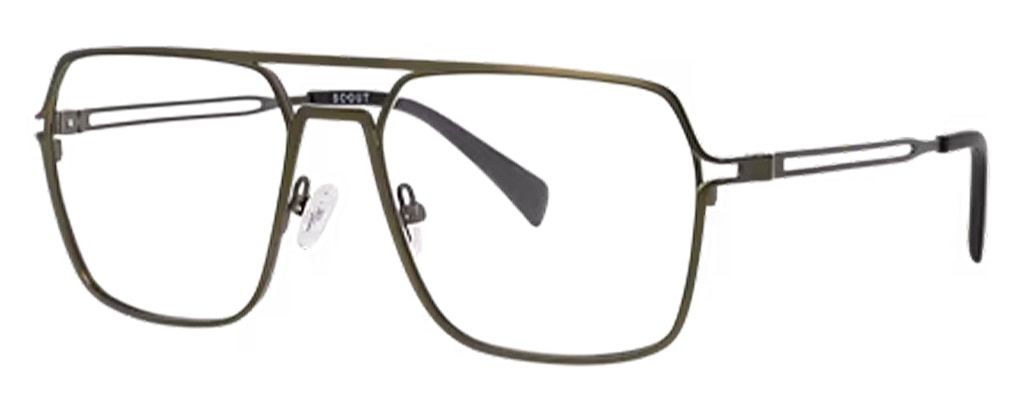 Modern pilot-style eyeglasses with a thick black metal frame, offering a bold, contemporary take on a classic aviator shape.
