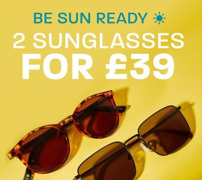 Be sun ready: 2 sunglasses for £39