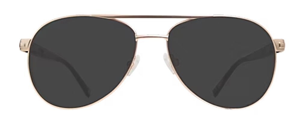 A pair of metal aviator sunglasses, featuring teardrop lenses, a double bridge, acetate tortoiseshell-coloured temples and rubber nose pads.