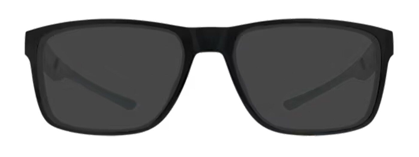 The Collection Kane black rectangular sports sunglasses.