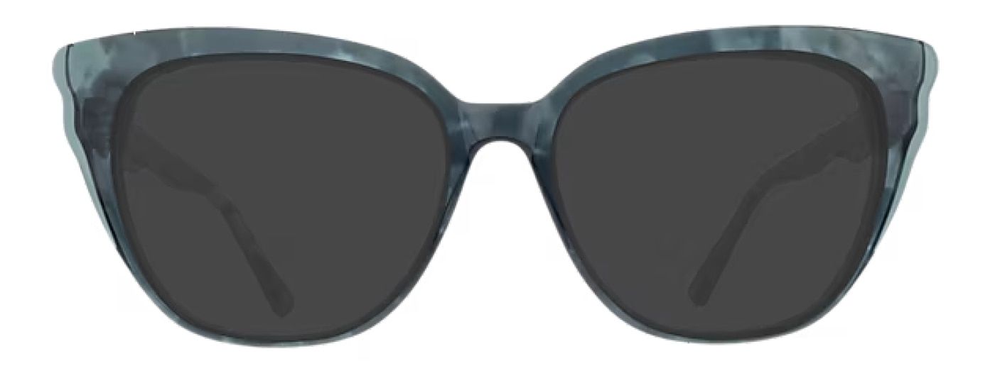 Ted Baker cat-eye sunglasses made of green acetate with accents around the lenses and temples.