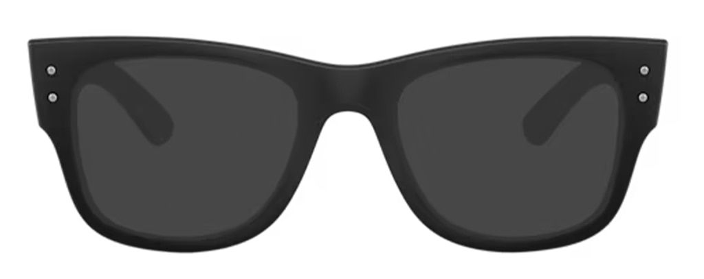 Bold, oversized Ray-Ban Mega Wayfarer sunglasses in black acetate with signature rivets and branding.