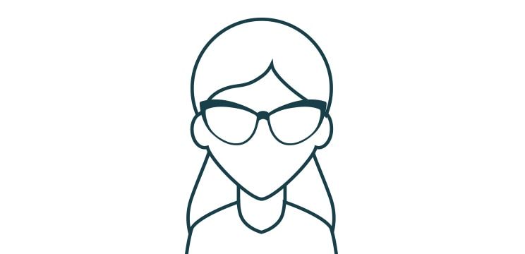 Diamond face shape person graphic