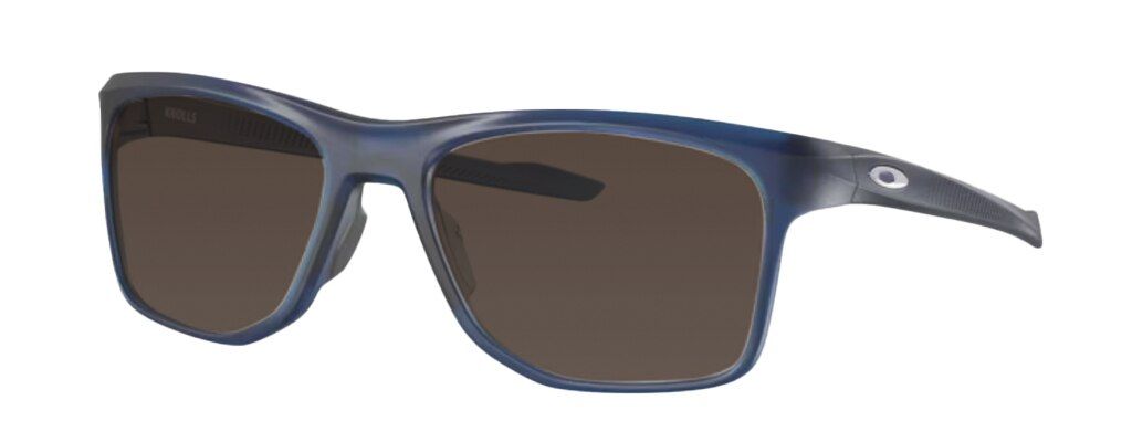 Oakley Knolls transparent blue rectangular sunglasses with large-frame design and Transitions® Drivewear® lenses.