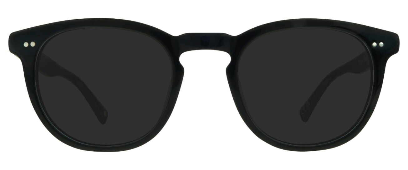 London Retro Reggie black square acetate sunglasses with a keyhole bridge.