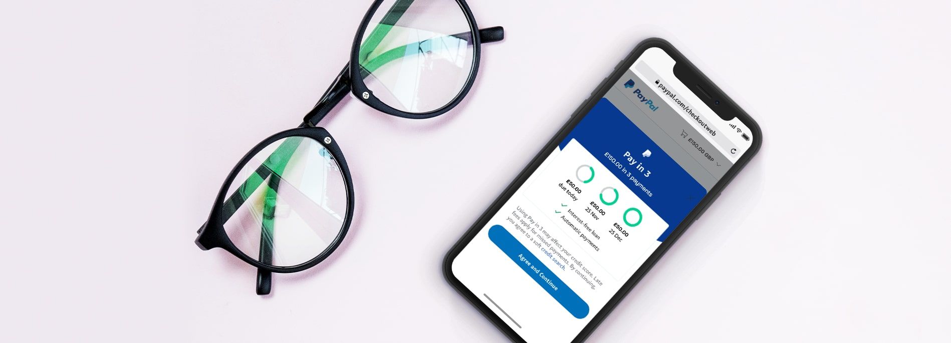 Split the payment for your new glasses with PayPal Pay in 3