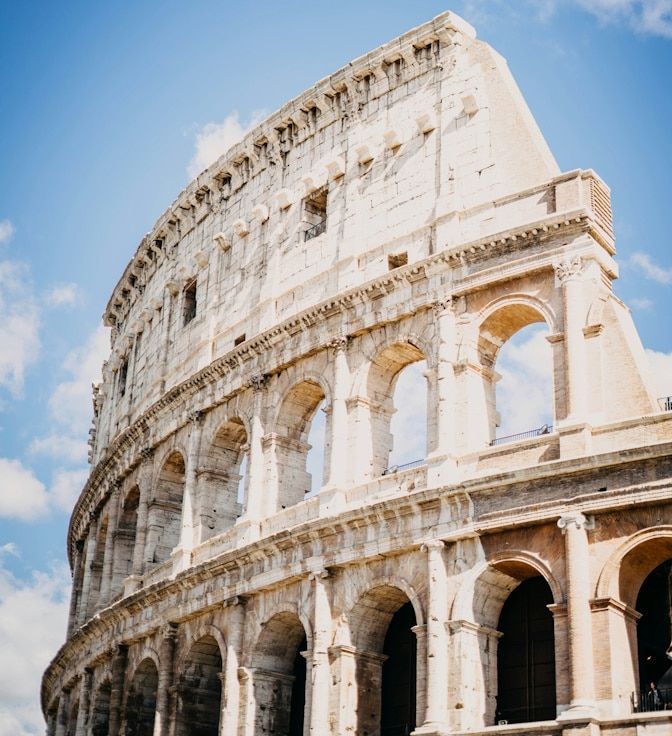 The Colloseum in Rome on a bright, sunny day