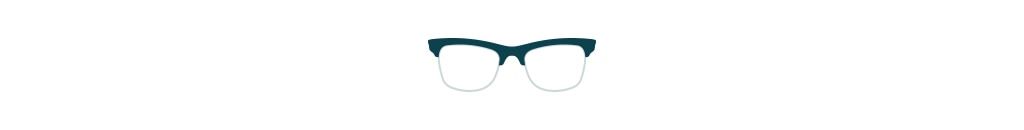 Semi-rimless glasses icon.