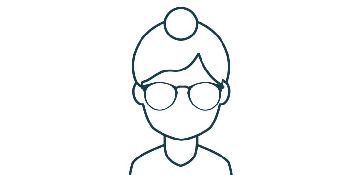 Square face shape person graphic