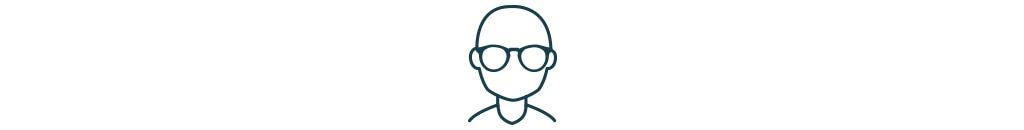 Bald square face icon.