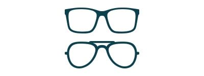Icon featuring two glasses frames.