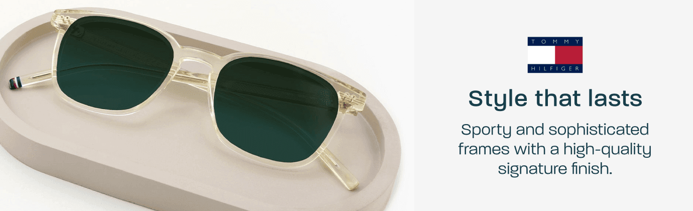 Tommy Hilfiger - style that lasts. Sporty and sophisticated frames with a high-quality signature finish.