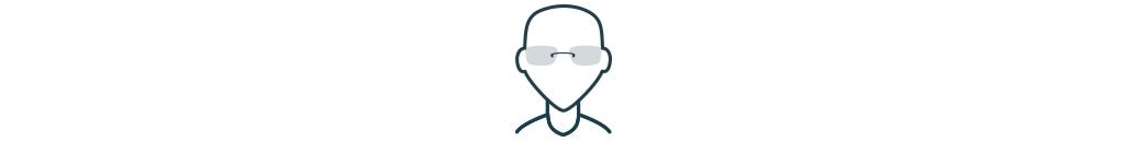 Bald triangular face icon.