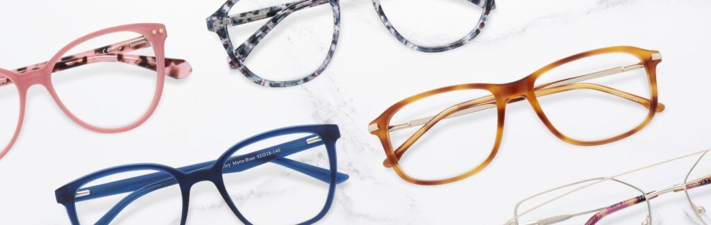 Diagonal flaylay frames displayed on a stone effect background, ranging from pink to blue frames