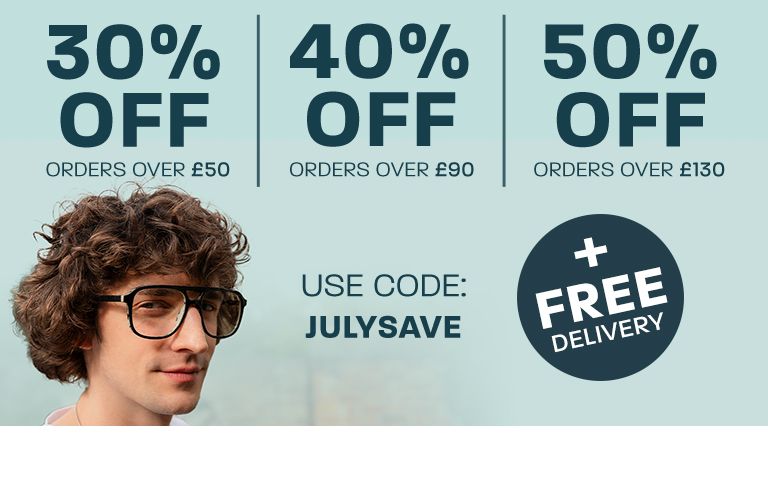 30% off orders over £45, 40% off orders over £90, 50% off orders over £120 + free delivery - use code: JULYSAVE