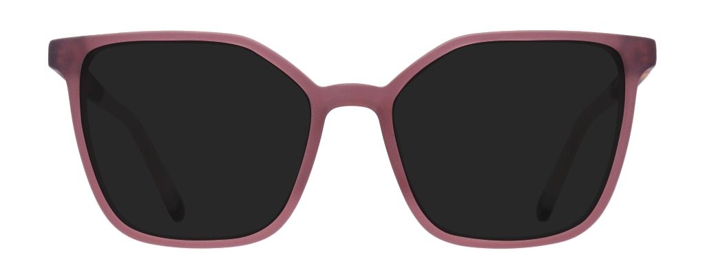 Large square sunglasses in a dusty pink and tortoiseshell, made of bio-based acetate.