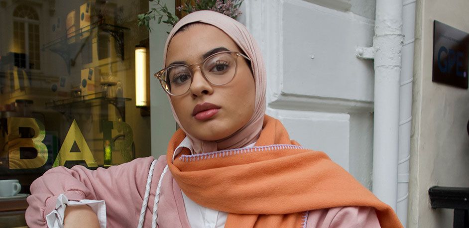 Model wearing polaroid frames